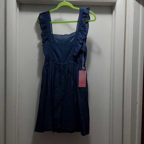 NWT Adorable Navy Blue Sleeveless Dress Sz L - Picture 2 of 5